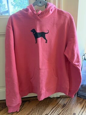 The Black Dog Pink Hoodie with Black Dog Graphic